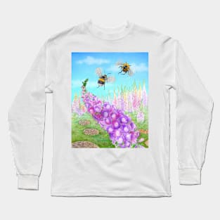 Honeybees and Foxgloves Long Sleeve T-Shirt